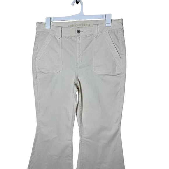AMERICAN EAGLE Womens Size 16 Light Beige‎ High-Waisted Corduroy Festival Flare - Picture 2 of 10